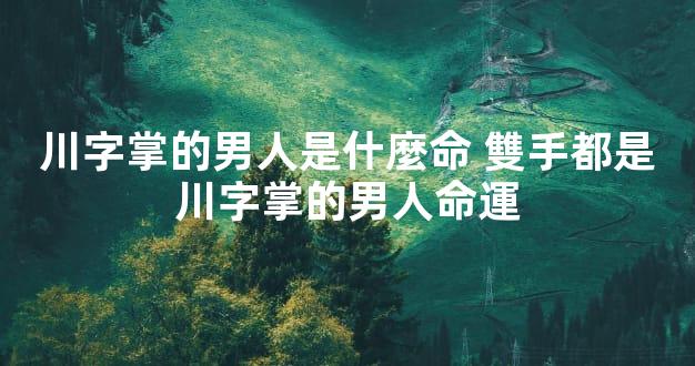 川字掌的男人是什麼命 雙手都是川字掌的男人命運